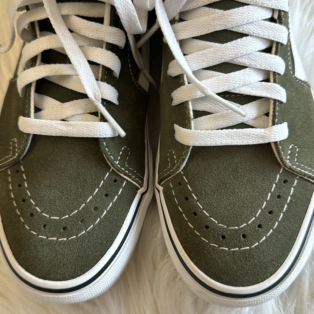 Vans Sk8 Hi Top Sneakers Olive Green Mens 7 Women’s 8.5 - Picture 5 of 12